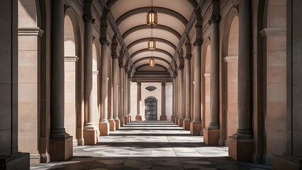 Fototapeta premium colonnade arch classical architecture 3d rendering white