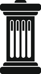 This black and white icon of an ancient column evokes classical architecture