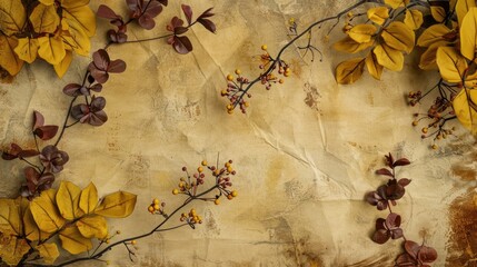 Aged paper backdrop with hypericum texture