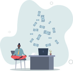 Make money online, earn passive income from internet job or side hustle, make profit or earning from investment or stock trading, easy money concept.flat design.illustration with people.