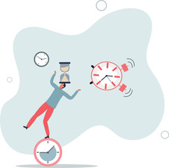 Time management for best efficiency and productivity, manage project and control timeline or schedule, speed or fast work concept.flat design.illustration with people.