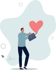 Work passion to motivate and inspire employee to achieve career success, love your job or happy and enjoy working dream job concept.flat design.illustration with people.