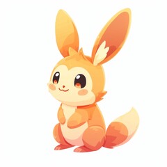 Fototapeta premium A fluffy rabbit nibbles on a juicy carrot