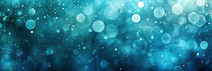 Shimmering blue bokeh lights dance and sparkle in a captivating abstract pattern, creating a mesmerizing ethereal atmosphere and background