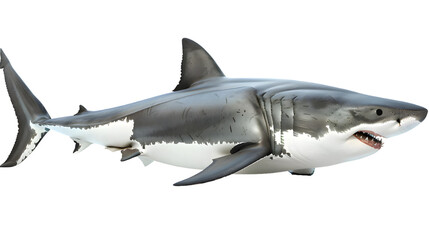 Fototapeta premium White shark isolated on transparent background