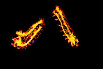 beautiful shapes with fire flame, resulting in an captivating image, lightpainting, Fire Motion during a Show