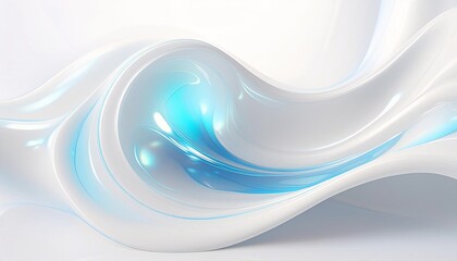 3D render abstract glass shape design on a white background
