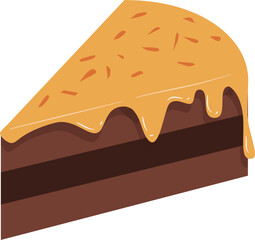 Cake slice Illustration. Slice of cake. Dessert clipart.