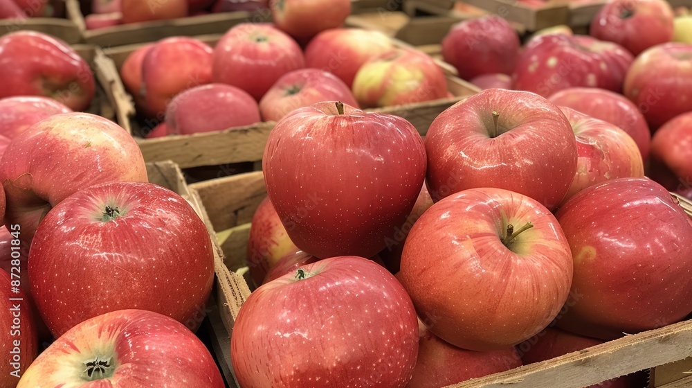 Poster Ready red apples for market