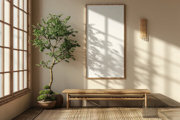 Japanese style living room and lattice windows