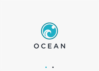 waves logo design vector silhouette illustration