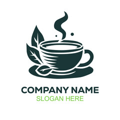a cup of coffee with the words  company name  on it.