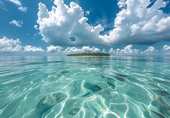 Obraz premium Tropical Island Paradise with Clear Blue Waters