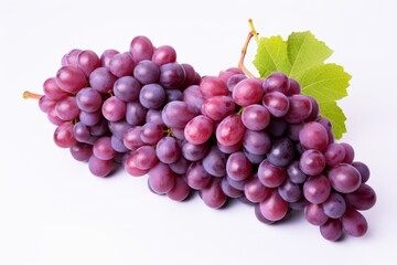 Fototapeta premium Fresh grape on a pristine white background for visually appealing and vibrant imagery