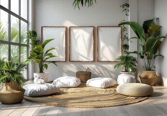 "Interior Photography of Children's Room with Three Large Frames"
