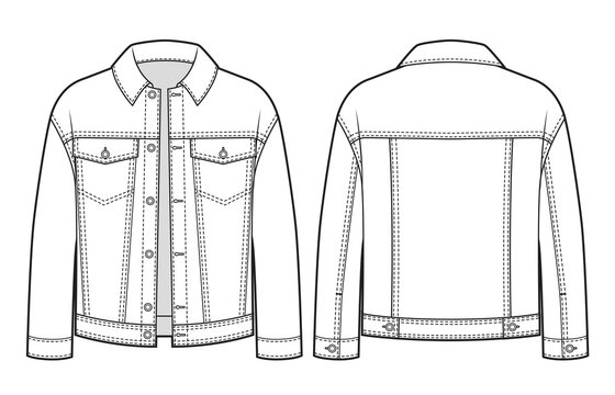 Vector illustration of denim jacket.