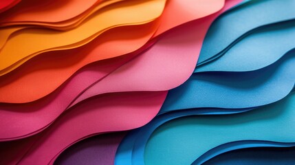 Colorful paper up close on white background