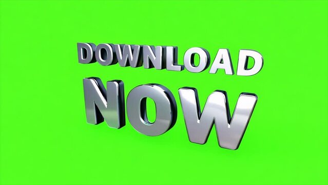 Download now word typography 3D bold animation with green screen background Generative AI