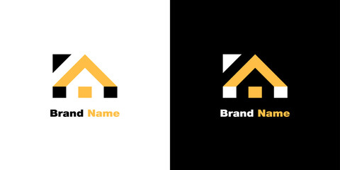 Abstract minimal real estate house logo design c in vector. Real estate construction business logo.