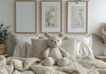 "Interior Photography of Children's Room with Three Large Frames"