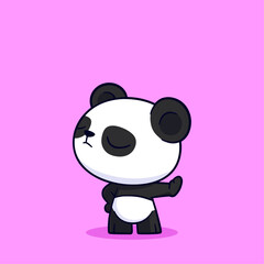 Cute Cartoon Panda ignorance hand gesture Illustration