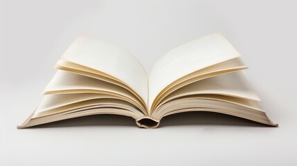 Fototapeta premium Blank book on white backdrop