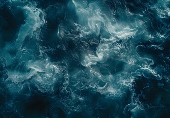 Fototapeta premium Aerial View of Swirling Ocean Water