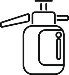Obraz premium Outline icon of a chemical spray bottle being used for garden pest control and plant care