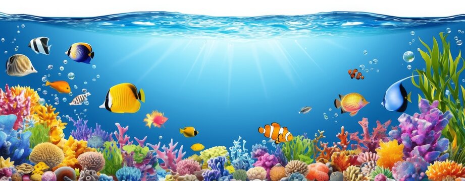 fish in the water Design a whimsical underwater.