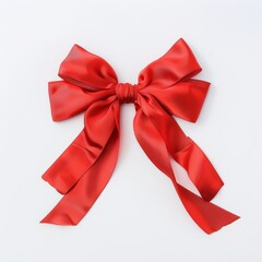 Fototapeta premium Close Up of a Red Bow on White Background