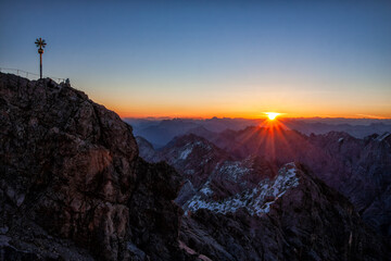 sonnenuntergang auf der zugspitze