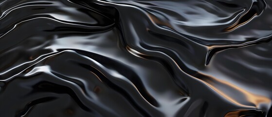 Abstract Black Swirling Fluid Shapes