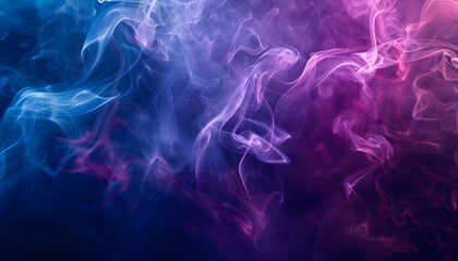Abstract Blue Purple Smoke Swirls Background