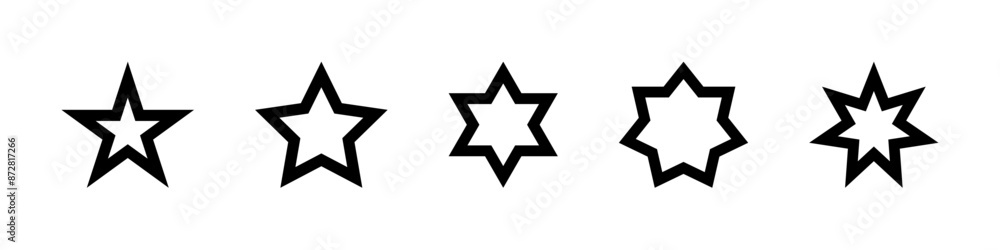 Wall mural five black stars - vector icons