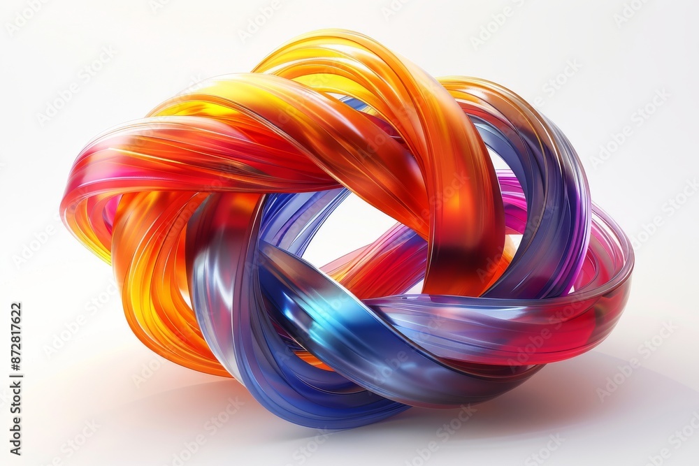 Poster abstract colorful shapes with vibrant patterns and dynamic movement in digital art.