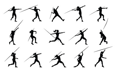 Woman javelin thrower silhouette