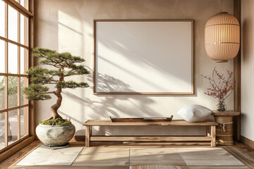Japanese style living room and lattice windows