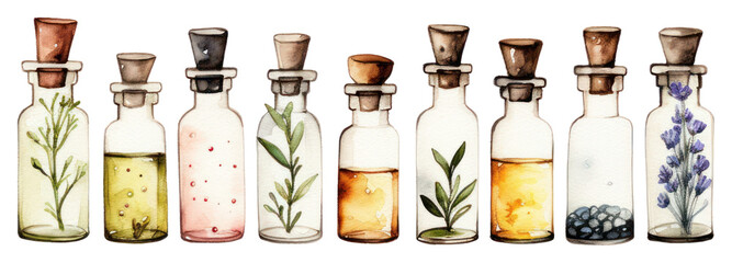 PNG Perfume bottle glass arrangement.