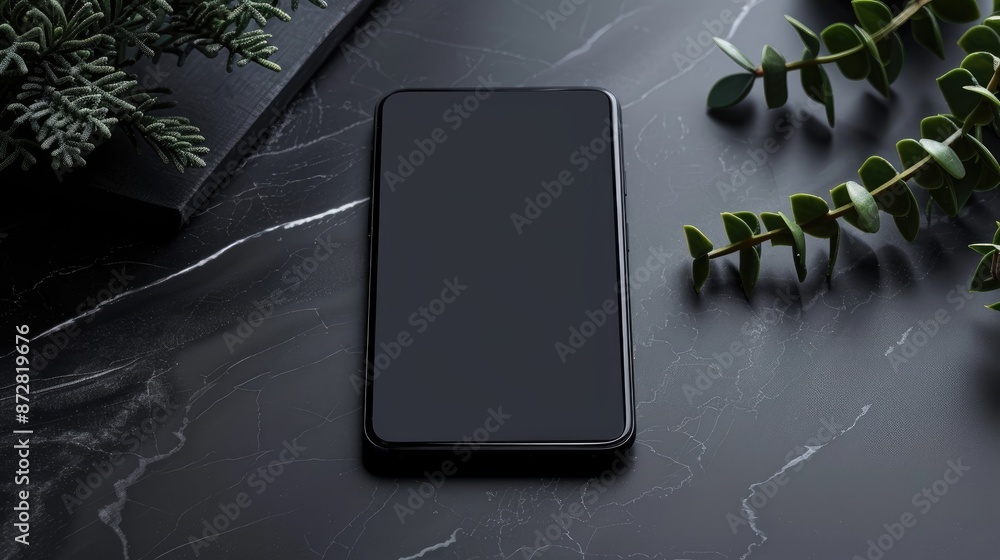 Aufkleber mockup of black smartphone with blank screen for app or web design project