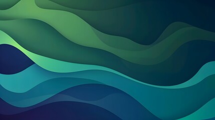 Fototapeta premium Abstract Green Blue Gradient Wave Background