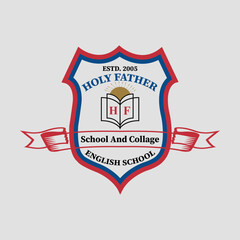 Set of University, Academy and School logo design badge. University emblem template.