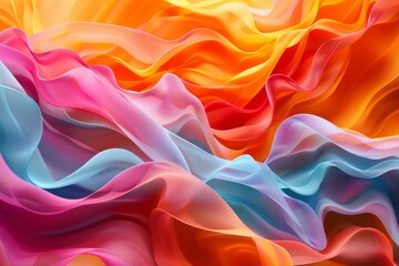 Obraz premium Abstract Multicolored Fluid Waves with Dynamic Motion in Digital Art