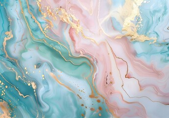 Abstract Pastel Marble Background with Gold