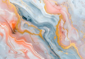 Abstract Marble Background with Rose Gold and Pastel Colors