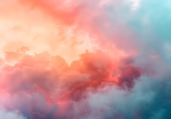 Dreamy Pastel Sky With Blurred Clouds