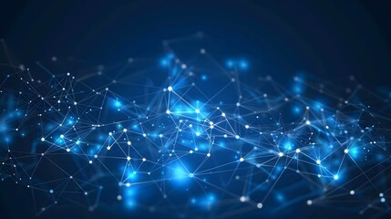 Abstract Blue Glowing Network Technology Background