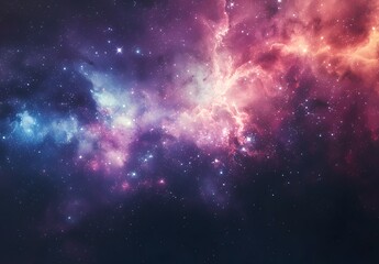 Naklejka premium Cosmic Nebula Background with Vibrant Colors