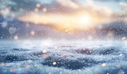 Naklejka premium Snowy Winter Landscape with Blurry Background