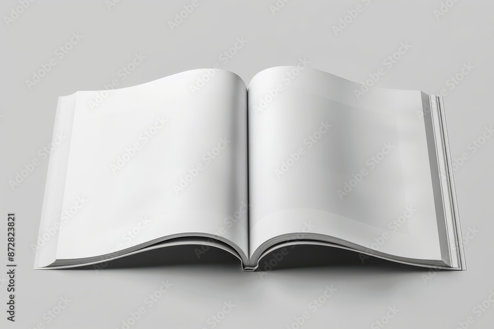Aufkleber a4 newspaper mockup on gray table with an a4 magazine, a book, or a catalog on a blank page on a sol