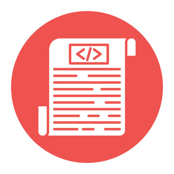 Source Code vector icon. Can be used for No Code iconset.